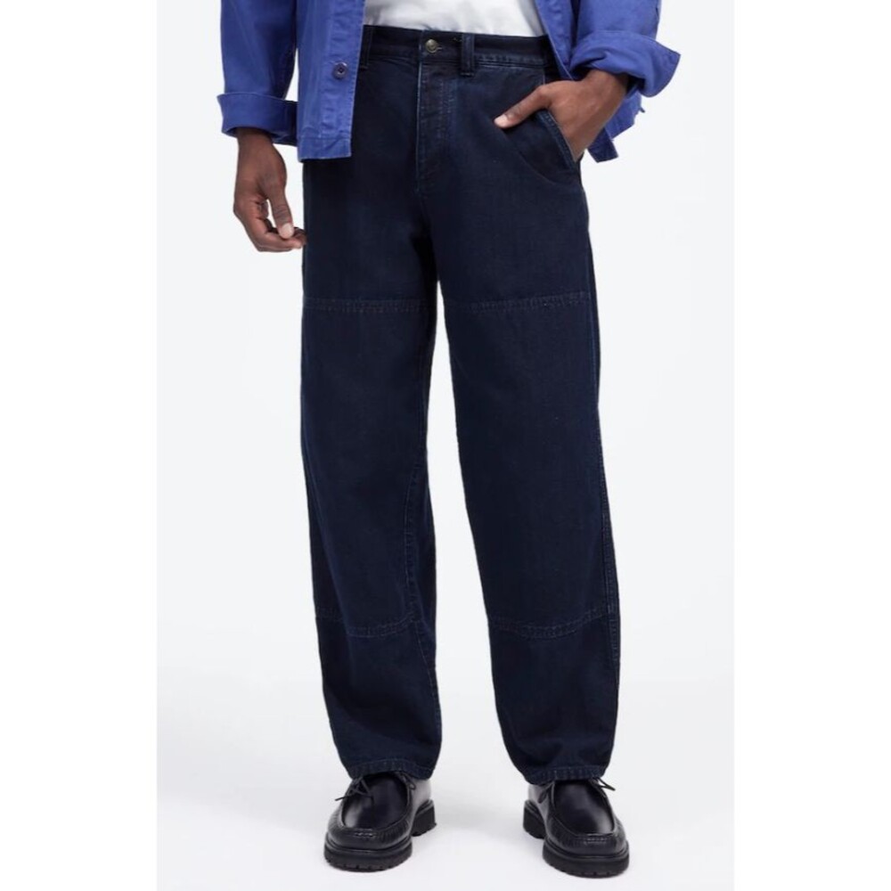 Madewell Utility Pant Double Knee Mens 31x32 Blue Indigo Canvas Rhett Wash